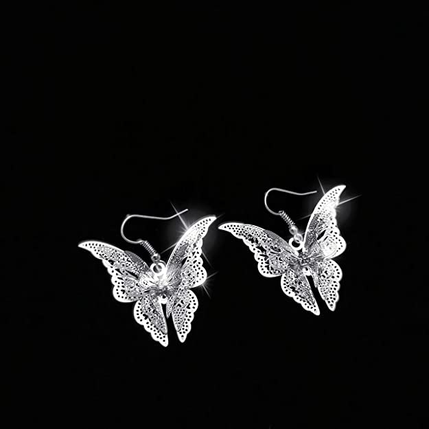 Silver Lovely Butterfly Earrings