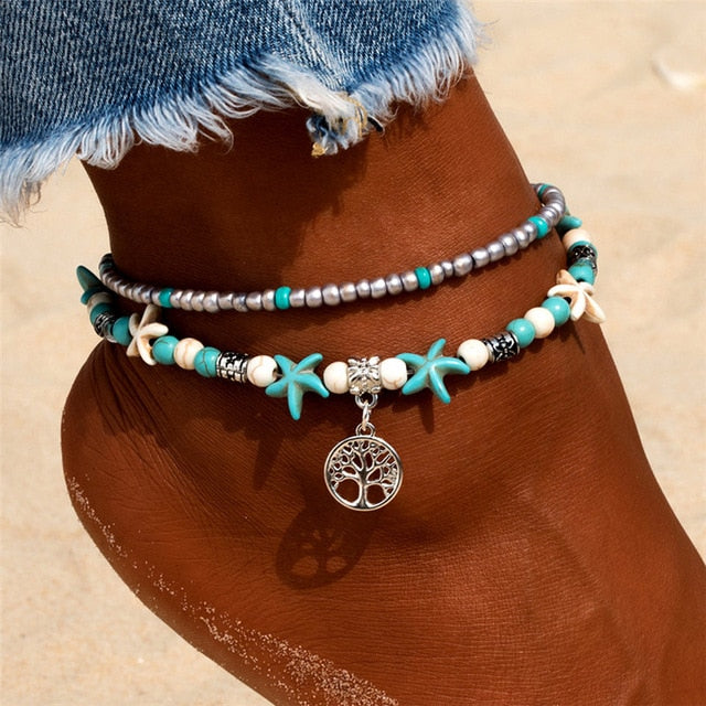 New Shell Beads Starfish Anklets