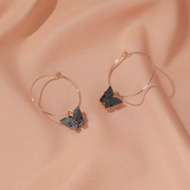 Retro Acrylic Butterfly Earrings