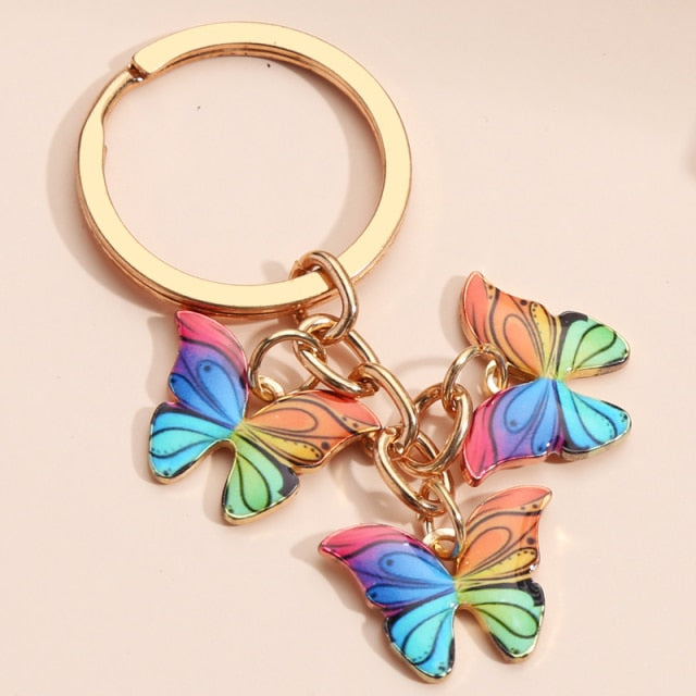 New Colorful Enamel Butterfly Keychain
