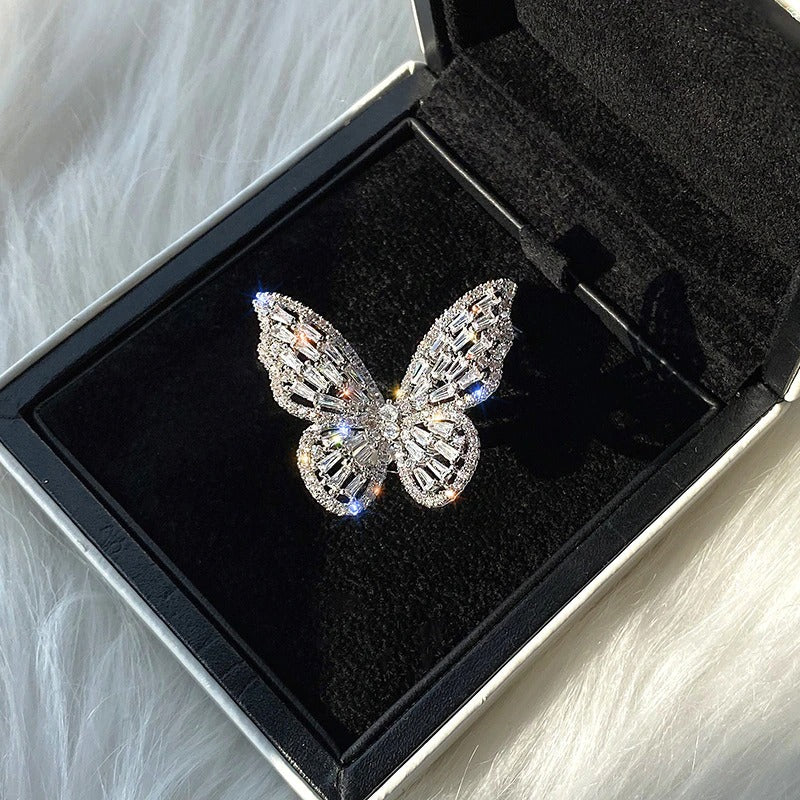 Butterfly Crystal Ring (Resizable)